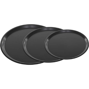Generic-Metal-pizza-trays-for-kitchen-set-of-3-pieces---black-B097LKC3X6